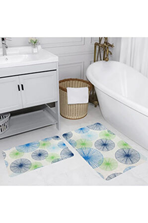 Eliana Home Dijital Baskı 2'li Banyo Paspas Takımı  LNA5200 100x60 ve 60x50 cm