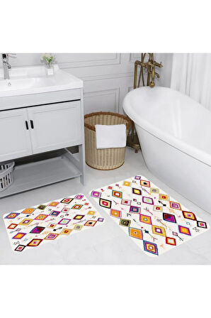 Eliana Home Dijital Baskı 2'li Banyo Paspas Takımı  LNA5210 100x60 ve 60x50 cm
