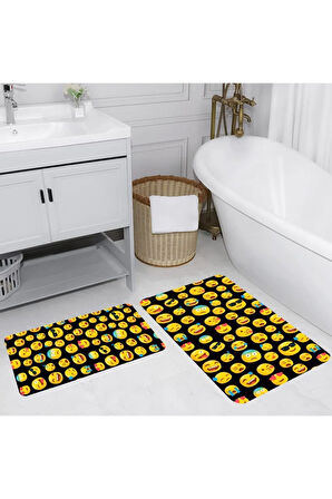 Eliana Home Dijital Baskı 2'li Banyo Paspas Takımı  LNA5215 100x60 ve 60x50 cm