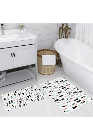 Eliana Home Dijital Baskı 2'li Banyo Paspas Takımı  LNA5224 100x60 ve 60x50 cm
