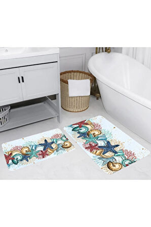Eliana Home Dijital Baskı 2'li Banyo Paspas Takımı  LNA5237 100x60 ve 60x50 cm