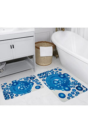 Eliana Home Dijital Baskı 2'li Banyo Paspas Takımı  LNA5251 100x60 ve 60x50 cm