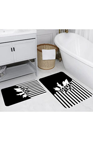 Eliana Home Dijital Baskı 2'li Banyo Paspas Takımı  LNA5255 100x60 ve 60x50 cm