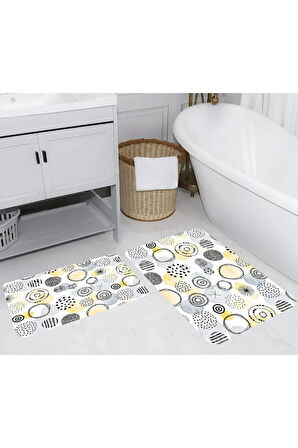 Eliana Home Dijital Baskı 2'li Banyo Paspas Takımı  LNA5257 100x60 ve 60x50 cm