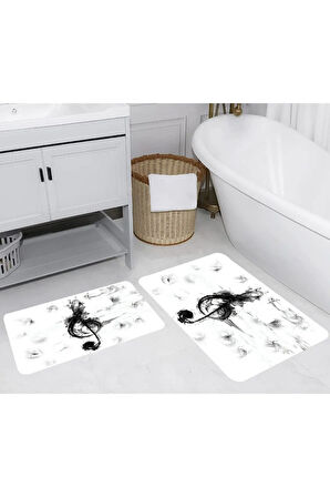 Eliana Home Dijital Baskı 2'li Banyo Paspas Takımı  LNA5268 100x60 ve 60x50 cm