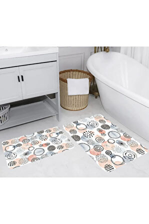 Eliana Home Dijital Baskı 2'li Banyo Paspas Takımı  LNA5274 100x60 ve 60x50 cm