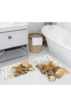 Eliana Home Dijital Baskı 2'li Banyo Paspas Takımı  LNA5283 100x60 ve 60x50 cm