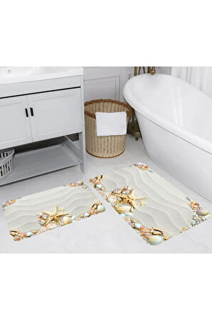Eliana Home Dijital Baskı 2'li Banyo Paspas Takımı  LNA5284 100x60 ve 60x50 cm