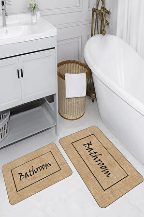 Eliana Home Dijital Baskı 2'li Banyo Paspas Takımı  LNA5288 100x60 ve 60x50 cm