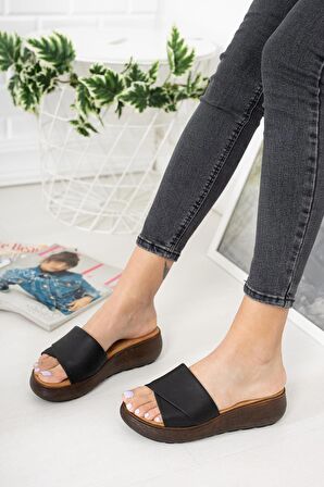 Linda Kadın Dolgu Topuk Casual Kalın Tabanlı Terlik