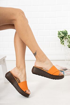 Linda Kadın Dolgu Topuk Casual Kalın Tabanlı Terlik