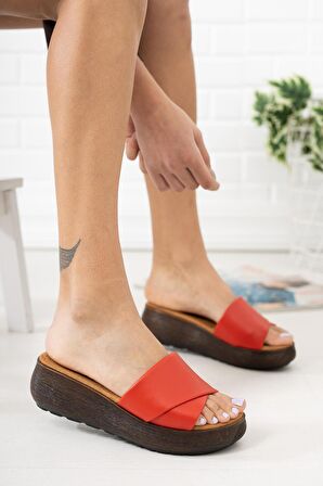 Linda Kadın Dolgu Topuk Casual Kalın Tabanlı Terlik