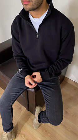 Longamita Unisex Fermuarlı Sweatshirt