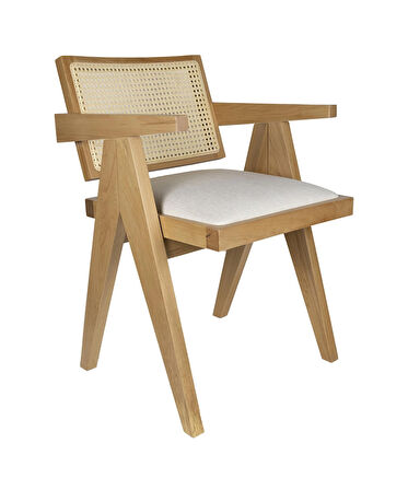 Luna Kollu Döşemeli Hasırlı Sandalye