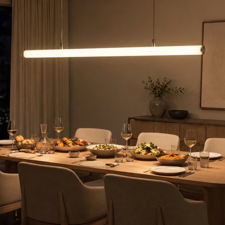 Lenor Tam Çevresel Işık Yayılımlı Beyaz Lineer LED Sarkıt 