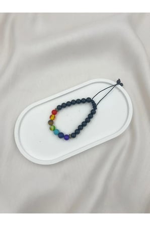 Renkli Doğal Taşlı 7 Chakra Bileklik – Ayarlanabilir Enerji Dengesi Şık Unisex Tasarım