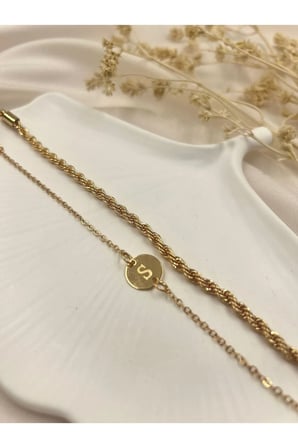 Altın Renk Minimal Burç Sembollü Kadın Bileklik Seti – İnce Zincir Modern Günlük Takı