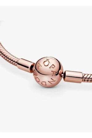 Rose Gold Yılan Zincir Charm Bileklik - Kararmaz Çelik Antialerjik Kadın Bileklik