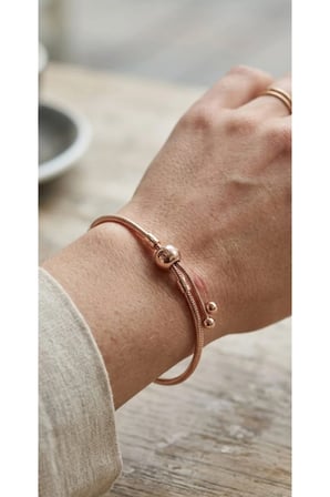 Rose Gold Ayarlanabilir Top Bileklik - Kararmaz Çelik Antialerjik Kadın Bileklik