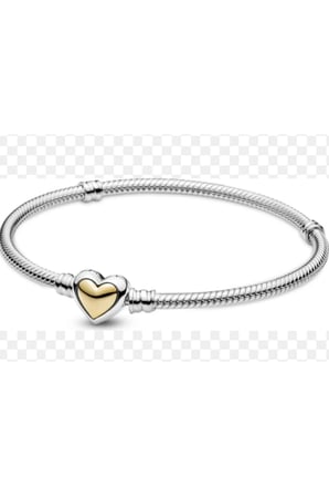 Çift Renk Sade Kalp Klipsli Charm Bileklik – Gümüş Gold Kararmaz Çelik Minimalist Kadın Bileklik