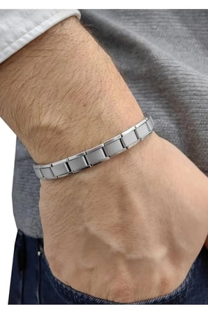 Gümüş İtalyan Charm Modüler Bileklik - Esnek Modüler Italian Charm Çelik Bileklik – Gümüş Renk Kararmaz Paslanmaz Ayarlanabilir Unisex Takı