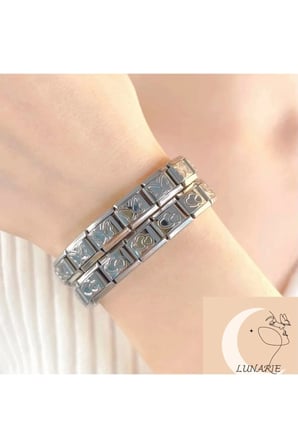 Gümüş İtalyan Charm Kelebek Modüler Bileklik - Kelebek Motifli Modüler Italian Charm Çelik Bileklik – Gümüş Renk Kararmaz Paslanmaz Esnek Unisex Takı
