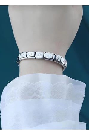 Gümüş İtalyan Charm Yıldız Modüler Bileklik - Yıldız Motifli Modüler Italian Charm Çelik Bileklik – Gümüş Renk Kararmaz Paslanmaz Esnek Unisex Takı