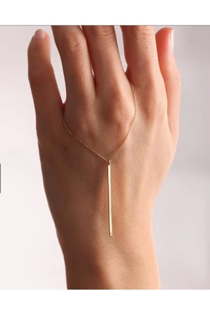 İnce Uzun Çubuk Sarkıt Minimal Kolye - 14K Gold Bar Kararmaz Çelik Ayarlanabilir Zarif Günlük Kadın Kolye