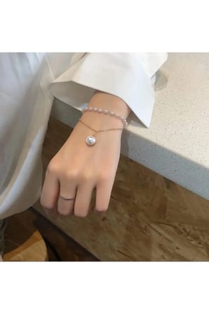 Çift Sıra Katmanlı İnci 14K Gold Kolye - Sarkıt İnci Detaylı Zarif Vintage Kadın Kolye
