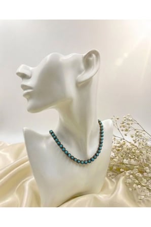Turkuaz Taşlı Antik Gold Kolye – Etnik, Zarif ve Şık Vintage Tasarım