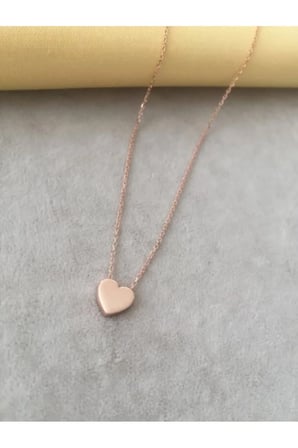 Minimal Kalp Kolye – Rose Gold Kararmaz Çelik Zarif Günlük Kadın Kolyesi