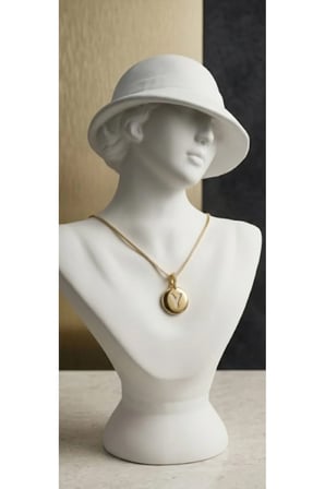 Y Harfli Madalyon Kolye – 14K Gold Kararmaz Çelik Zirkon Taşlı Kişiselleştirilmiş Kadın Kolyesi