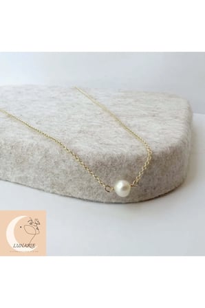 Tek İnci Kolye – 14K Gold Kararmaz Çelik İnce Zincirli Minimal Zarif Kadın Kolyesi