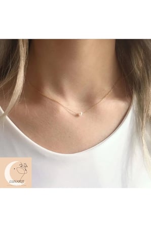 Tek İnci Kolye – 14K Gold Kararmaz Çelik İnce Zincirli Minimal Zarif Kadın Kolyesi
