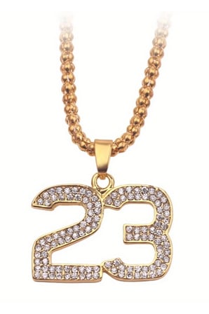 23 Numara İced Out Kolye – 14K Gold Kararmaz Çelik Zirkon Taşlı Unisex Spor ve Sokak Stili Kolye