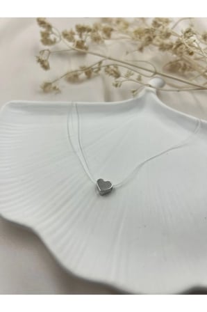 Gümüş Mini Kalp Kolye - Minimalist Kararmaz Antialerjik Solmaz Şık Hediyelik Trend Kadın Kolye