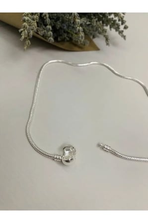 Charm Uyumlu Yılan Zincir Kolye – Kararmaz Çelik Boncuk Charm Takılabilir Ayarlanabilir Gümüş Kaplama Kolye