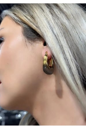 Gri Mineli Mini Halka Küpe Bijuteri Gösterişli Antialerjik Kadın Küpe Hediyelik Modern Modelleri