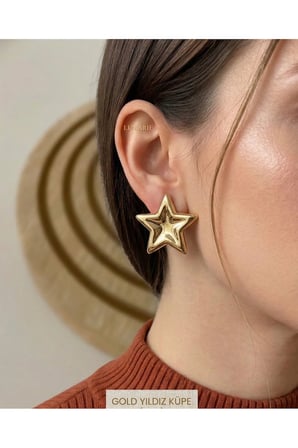 Vintage 14K Altın Kaplama Zirkon Taşlı Yonca Küpe Butik VIP Mücevher Işıltılı Şans Küpesi