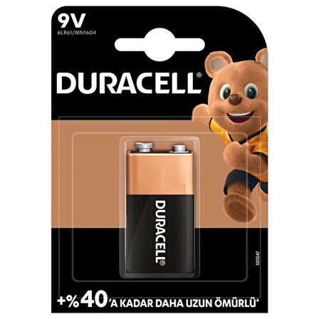 LENAY  Duracell 9 Volt Pil 1'li