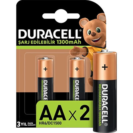 LENAY  Duracell 1300 Mah Şarjlı Kalem Pil 2li