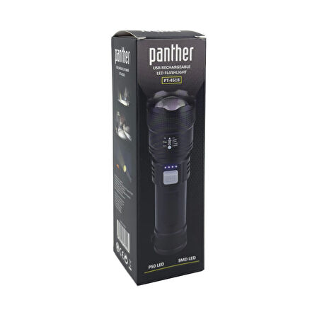 LENAY  Panther Pt-4518 Usb Şarjlı El Feneri