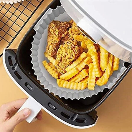 LENAY  Renkli Isıya Dayanıklı Yıkanılabilir Silikon Fırın Ve Airfryer Yuvarlak Pişirme Matı 20 Cm