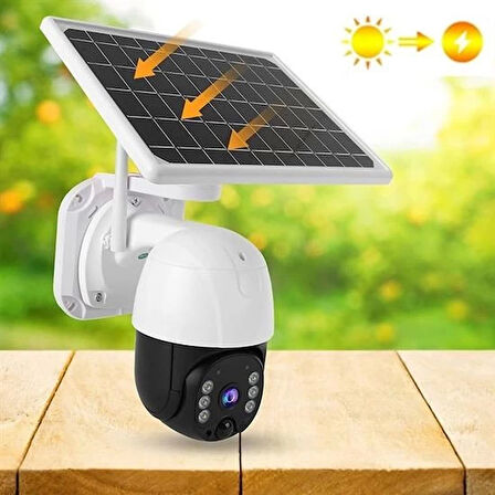 LENAY  Solar Panelli Su Geçirmez Gece Görüş Destekli Wifi Bağlantılı Güvenlik Kamerası