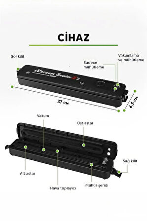 LENAY  Gıda Vakum Ve Mühürleme Makinesi- Yiyecek Tazeliği Koruma Ev Ve Restoran İçin
