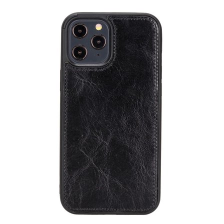 Apple iPhone 12 Pro Max Uyumlu Deri Cüzdanlı Kılıf RST1 Siyah