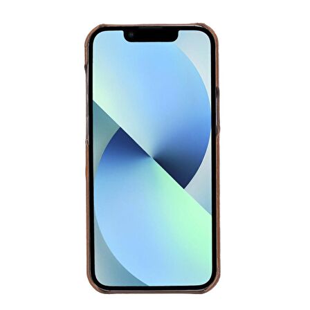 Apple iPhone 13 Pro Max Uyumlu Deri Arka Kapak UJ RST2EF Taba