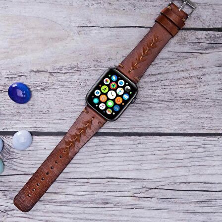 Bouletta Apple Watch Uyumlu Deri Kordon 42-44-45mm RST2EF Boras