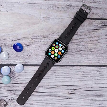 Bouletta Apple Watch Uyumlu Deri Kordon 42-44-45mm TN1 Boras