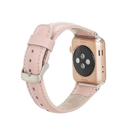 Bouletta Apple Watch Uyumlu Deri Kordon 42-44-45mm NU2 Pembe